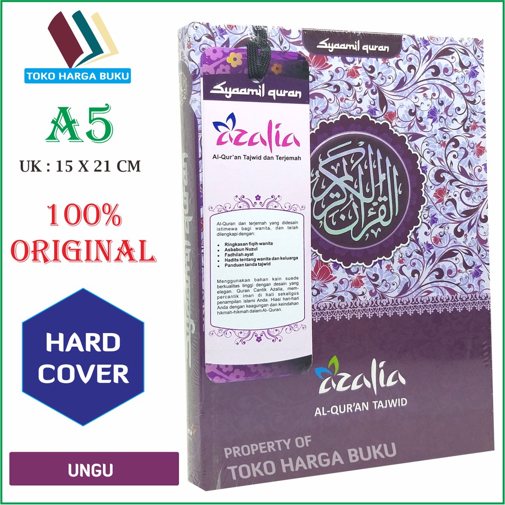 Al-Quran Wanita Azalia A5 Hard Cover Ukuran Sedang Rainbow Tajwid Terjemah ORIGINAL