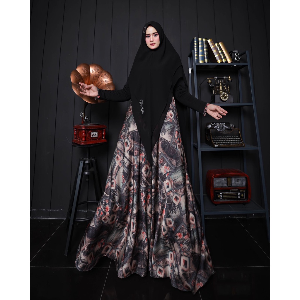 TERBARU DARI ORIGINAL Annisa Syar’i by ASM set Syar’i  / Bahan Jersey mix armani silk import / Ld :1