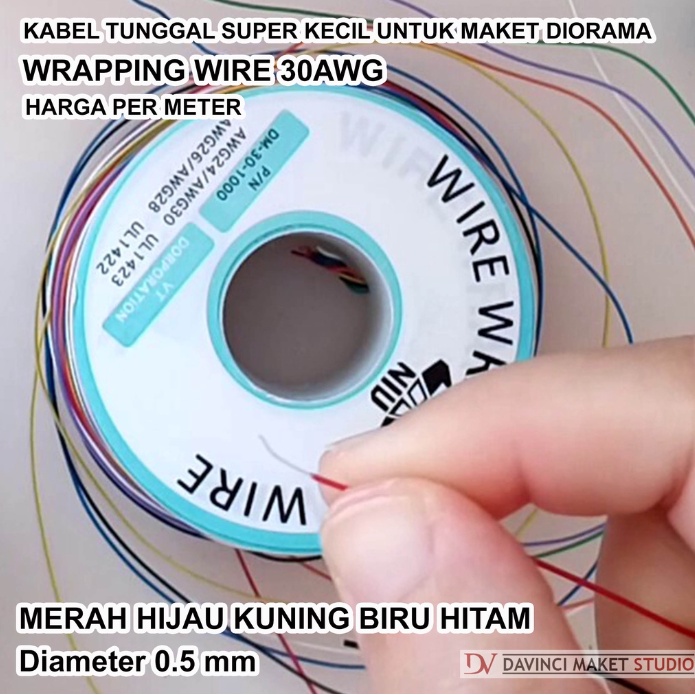 [PER METER] Kabel Kecil 0.5mm Engkel Tunggal Per Meter - Cable Jumper Wrapping Wire 30awg Maket Diorama  kabel jumper solder kabel jamper komponen elektronik