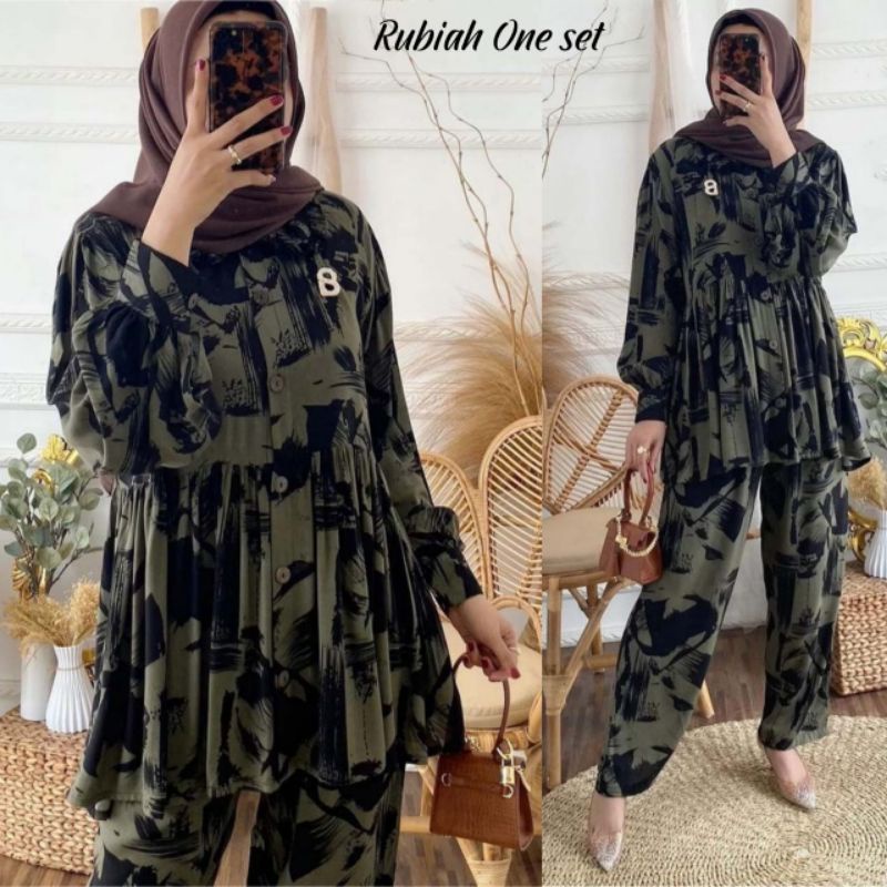 One set Rayon Viscose Busui Ld 100 - 110 Motif Kekinian-5
