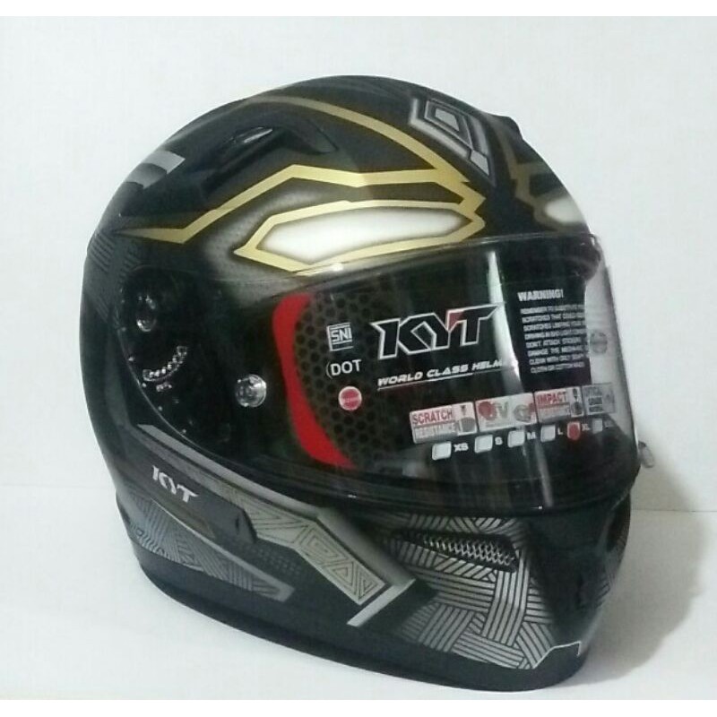 HELM KYT K2 RIDER BLACK PANTHER FLAT DAN PIN LOCK||KYT BLACK PANTHER||BLACK DOFF GOLD DOUBLE VISOR