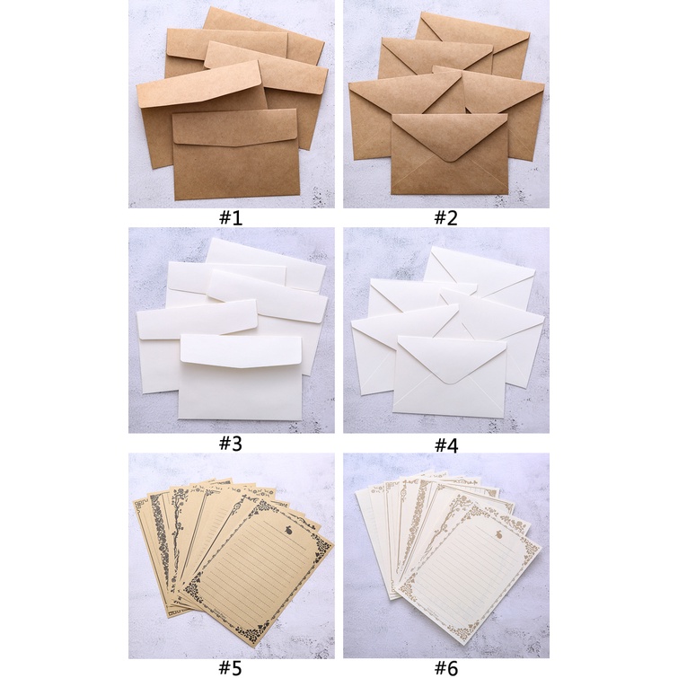 8pcs / Set Amplop Kertas Kraft Retro Kreatif Gaya Jepang Untuk Surat