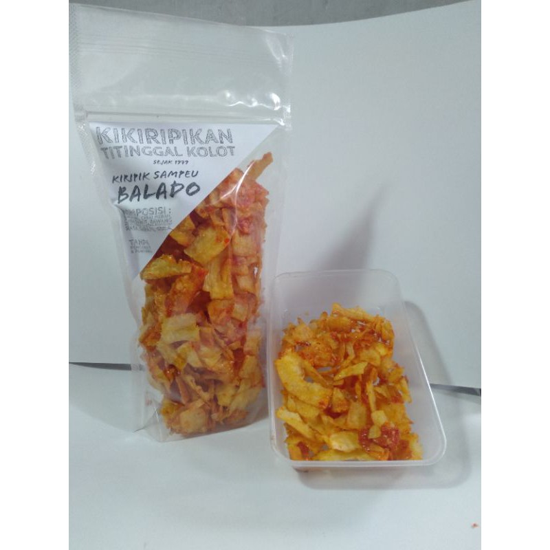 

Titinggal Kolot Kiripik Sampeu Balado (Keripik Singkong Balado) 250 gram