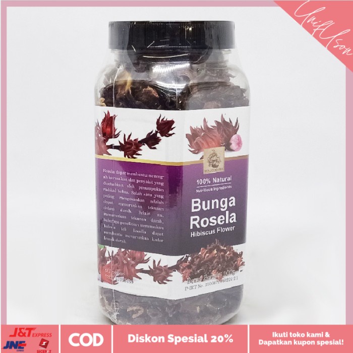 

⭐COD⭐ TEH BUNGA ROSELLA - HIBISCUS FLOWER TEA TOPLES 100 GRAM