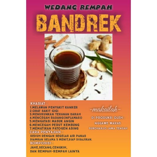 

wedang bandrek isi 10 pack