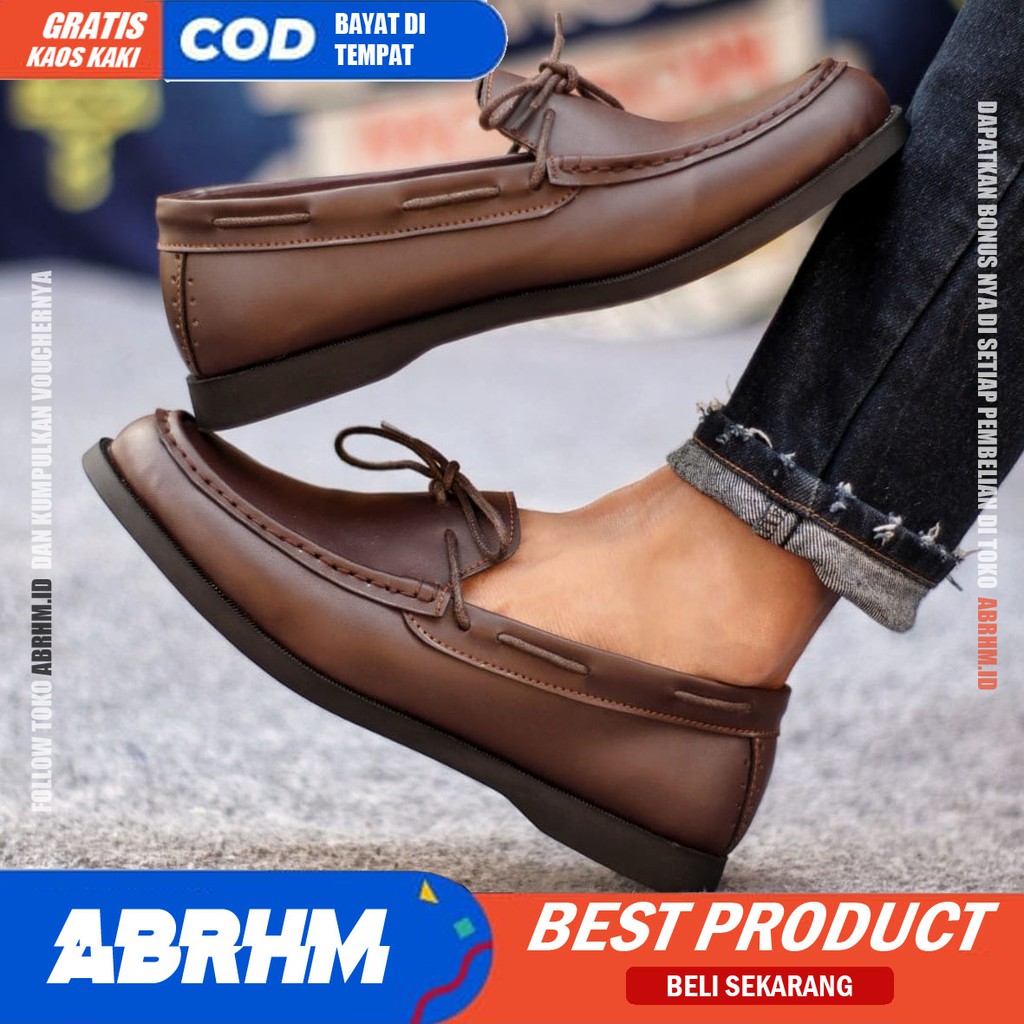 ABRHM X ELDER Sepatu Formal Pria Sepatu Pria Casual Sepatu Kerja Pria Kantor Pantofel Cowok / Cowo Sepatu Kasual Kondangan Kulit Pu Original