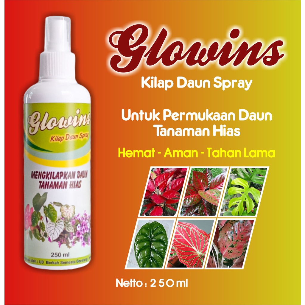 Pengkilap Daun Tanaman Hias Kilap Daun Glowins Spray 250 ml Aman Hemat Tahan Lama Membantu Mengkilap