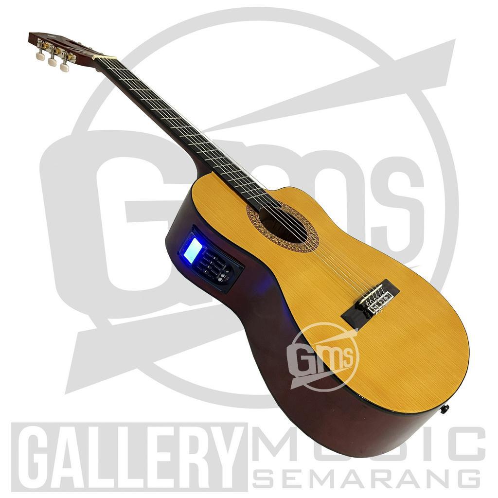 Gitar Klasik Elektrik Cutaway Nylon C315 Tanam Besi Gitar Klasik Elektrik Cutaway Equalizer Tuner LC Prener