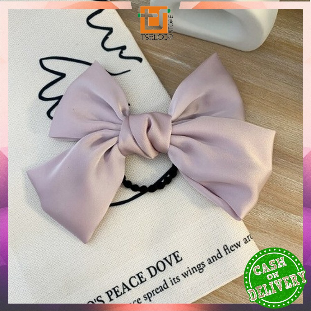 OFM-C160 Ikat Rambut Pita Besar Kuncir Rambut Hairband Aksesoris Wanita Kunciran Rambut Korea Style-PITA UNGU