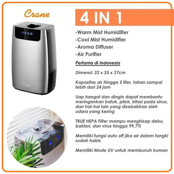 Crane Humidifier True Hepa 4in1