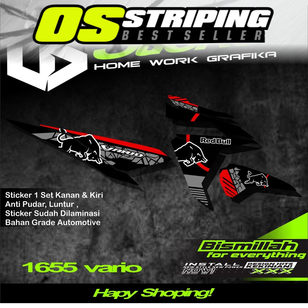 1655 Sticker Striping Motor VARIO 125 & 150 TAHUN 2015-2017 List Variasi