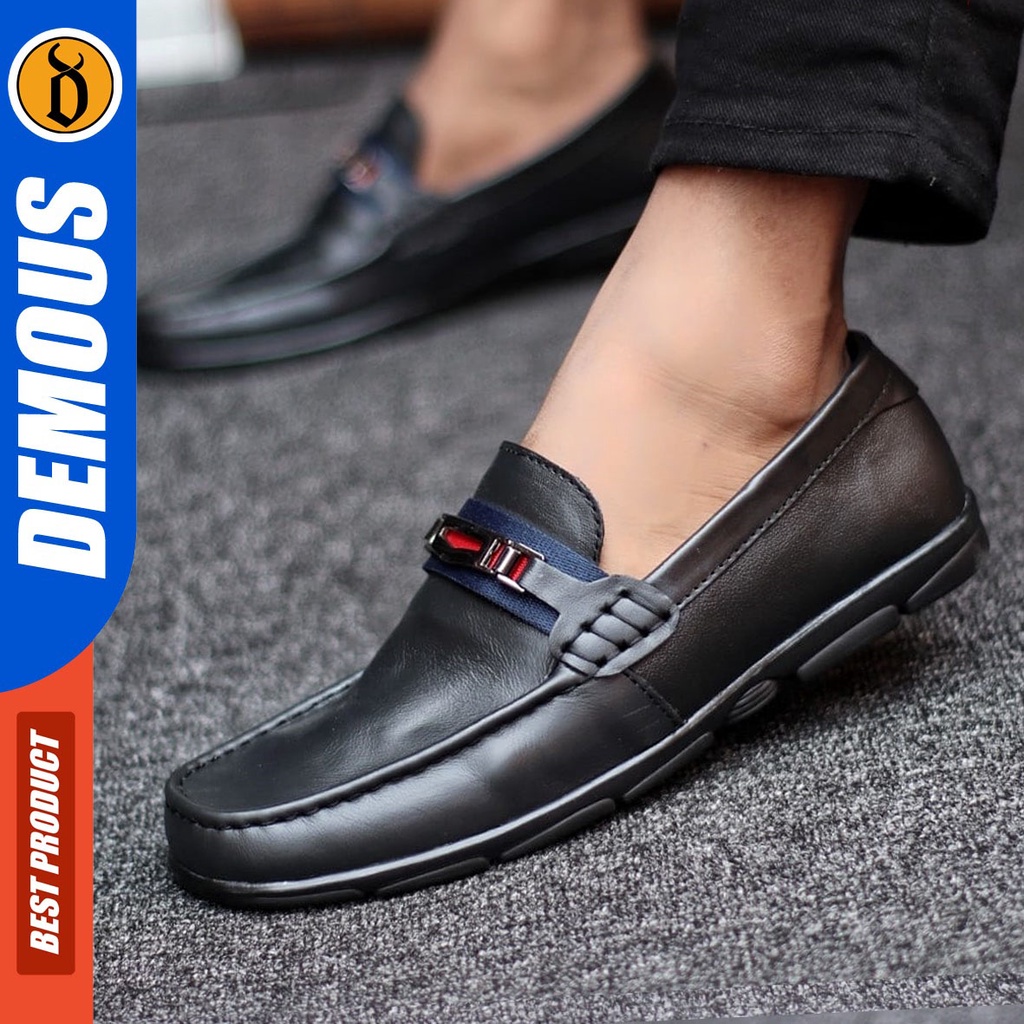 DEMOUS Noctice - Sepatu Formal Pria Pantofel Kulit Asli