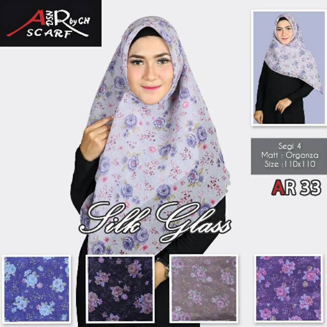 Toko Jilbab Dinara - jilbab/Hijab/Kerudung segi empat organza motif