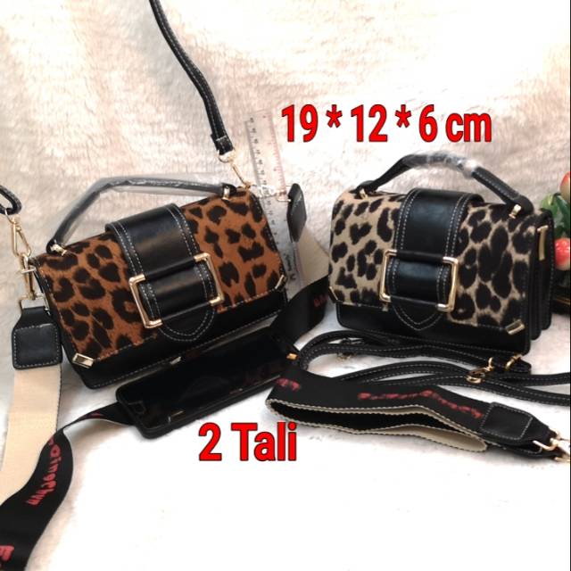 Tas boombag fashion 2 seliting depan/ TAS SELEMPANG 1133 Leopard exotik leopard skin with handle tas Fashion