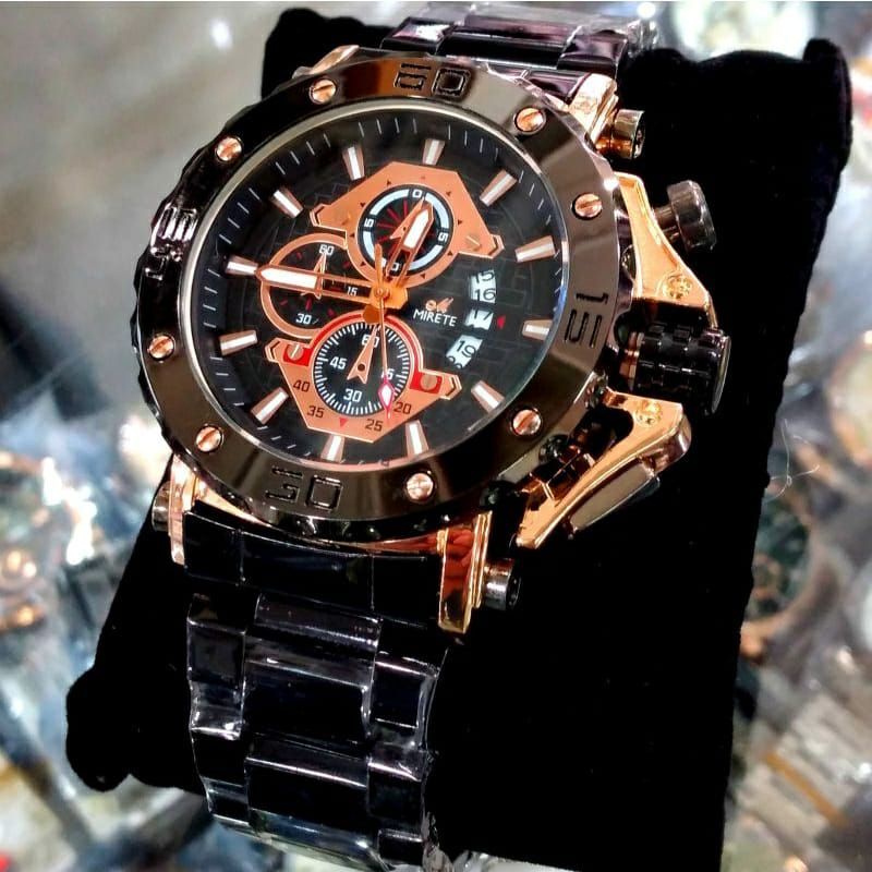 jam Tangan Pria Terbaru Mirete Original // Tahan Air Model Quartz Free Box // Exclusieve //Strap Stainliss Steel