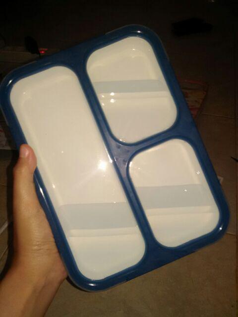 Kotak Makan Lunch Box Yooyee 3 Sekat / Grid Leak Proof / Anti Bocor Bento / Kotak Bekal