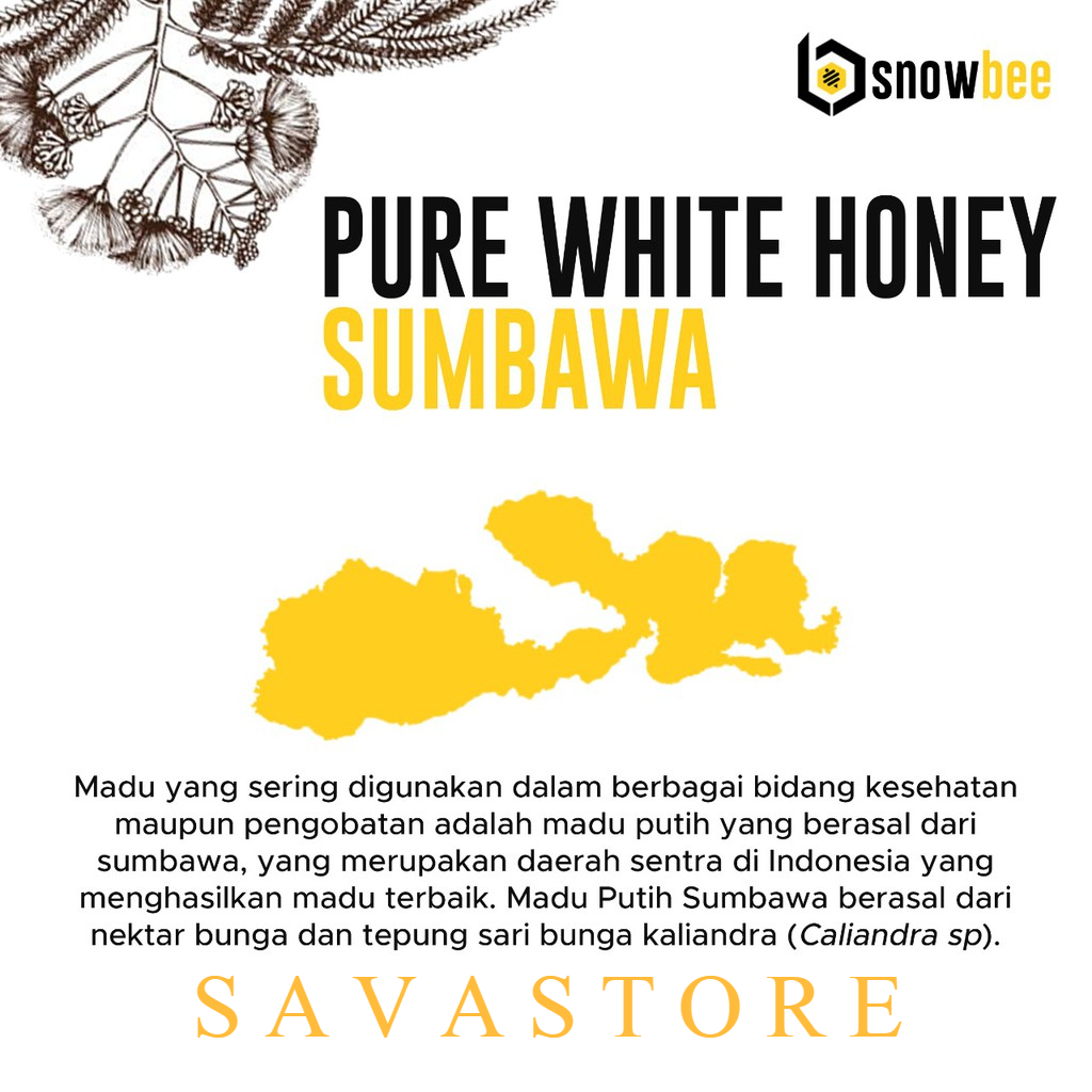 MADU PUTIH HUTAN SUMBAWA MURNI 1KG SNOWBEE PURE WHITE HONEY MADU PUTIH MURNI - ECER GROSIR