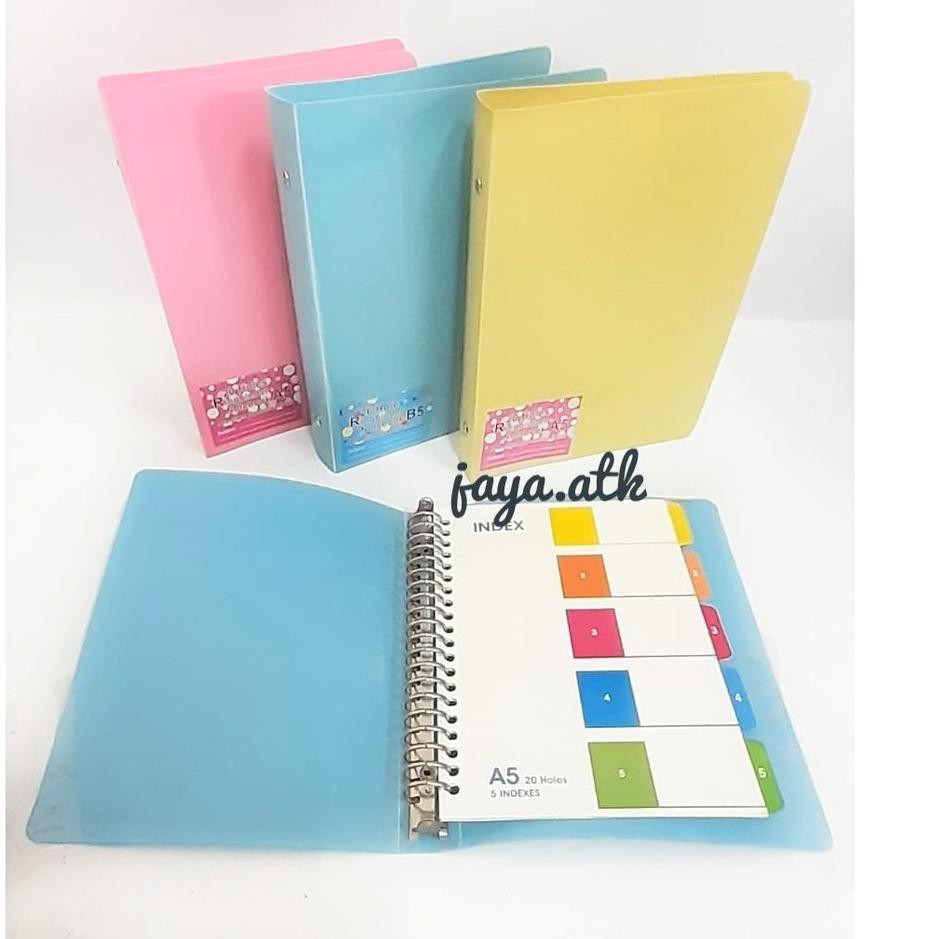 

L6H BINDER NOTE A5 WARNA MAP BINDER NOTE BINDER LOOSE LEAF A5 20 RING LUBANG WARNA Terkini