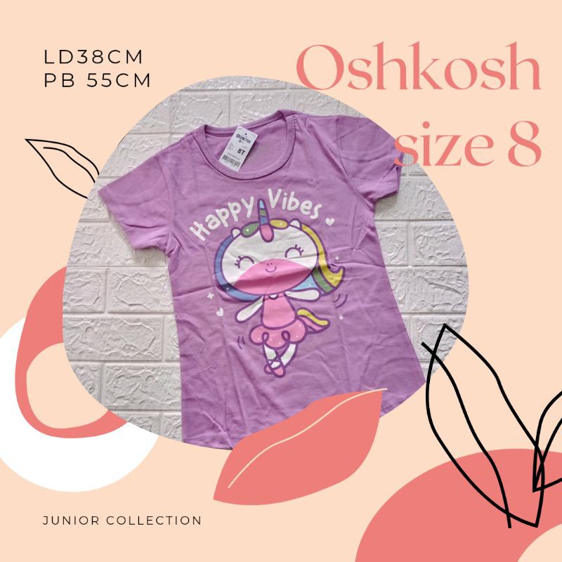 Kaos anak cewek oshkosh bgosh junior size 8