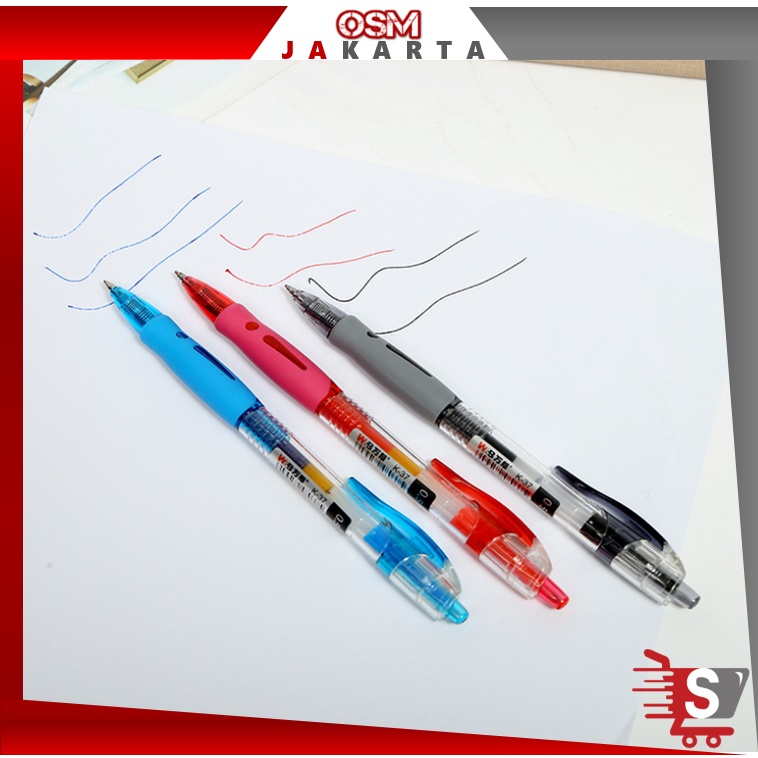 

OSM JKT S5273 Pulpen Gel 0.5 mm / Pena / Pulpen Pencet / Pulpen Mekanik Pencet