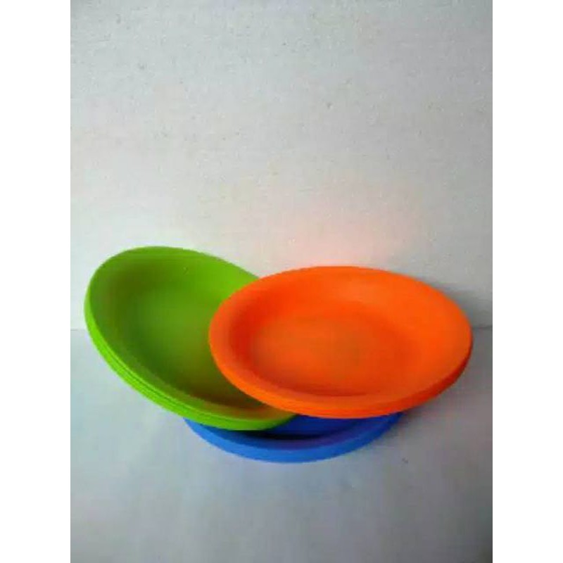 Piring Plastik Tebal / piring plastik murah / piring plastik warna warni 23 cm