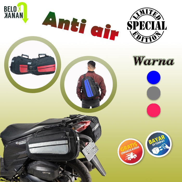 Tas Motor Slempang Pria Laki Ransel Murah Terbaru Anti Air Touring Turing Samping Custom