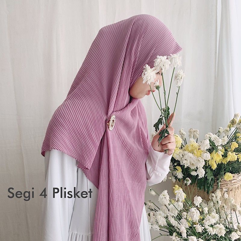 Hijab Segiempat Bella Plisket Jumbo 130x130/ Bella Plisket Jumbo