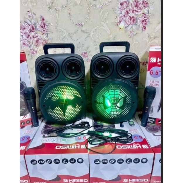 Speaker Bluetooth 3391/339 Bonus Mic 6,5Inci/Salon Aktif Portable Radio Fm/Speaker Wireless Led