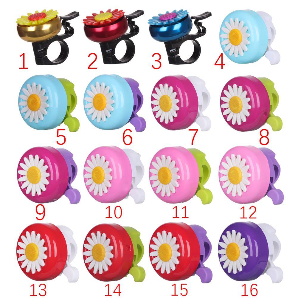 Wonder 1PC Bersepeda Stang Sepeda Anak Perempuan Bunga Daisy Alloy Plastics Rings Horn Suara Alarm