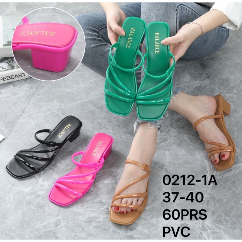 Home-VINA Sandal Wanita Hak Tahu Tali Full Colour Fashionable Import