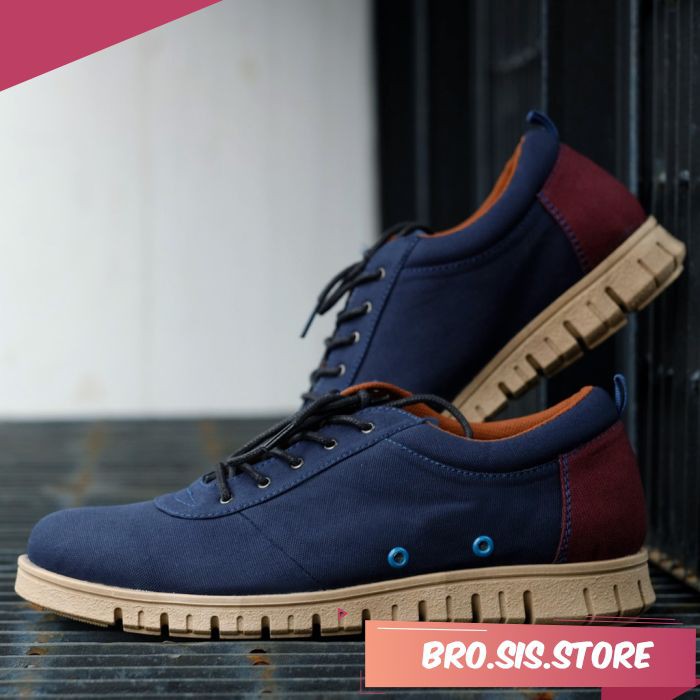 POLKA NAVY Sneakers Bandung Sepatu Cowok Sneakers Pria Sepatu Murah Sepatu Shoes