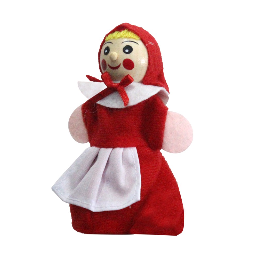 Mainan anak boneka Jari gadis berkerudung merah LITTLE RED RIDING HOOD FINGER PUPPET