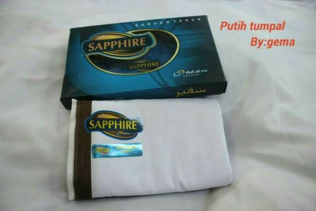 Sarung saphire putih tumpal terbaru