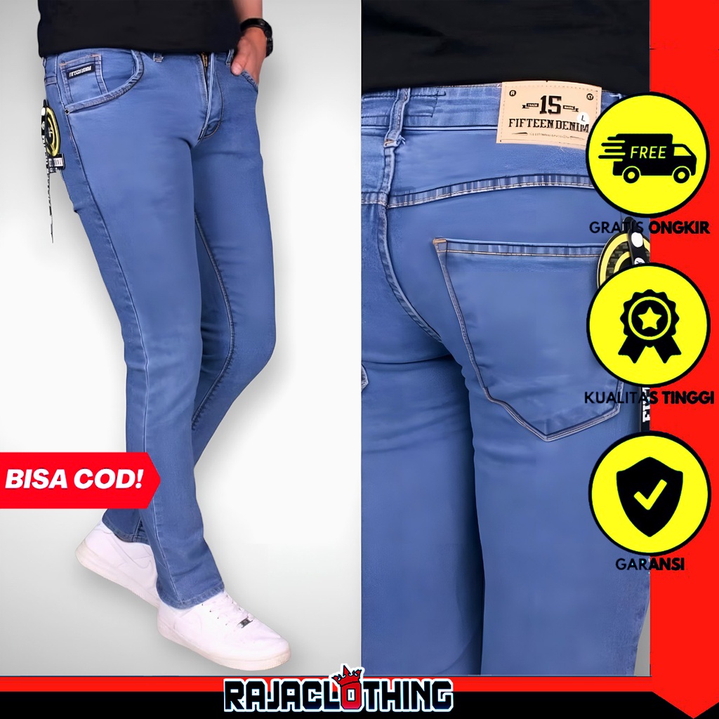 RCL - Ori FIFTYONE Celana Panjang Pria casual Slimfit Terbaru celana Denim Bioblit Pants Premium / Celana Jeans Pria Slim Fit Streetch Original New FIFTYONE Denim