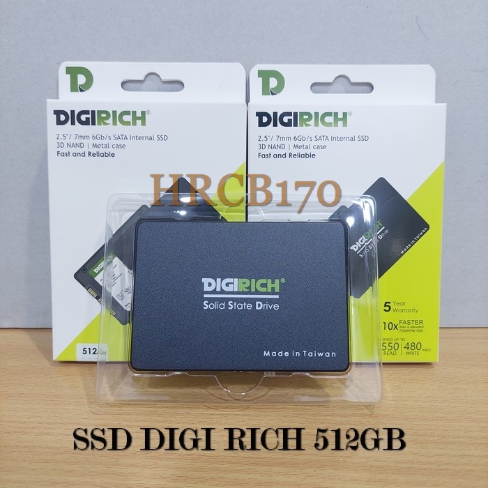 SSD DIGI RICH 512GB 2.5 Inch / 7mm SLIM 6.0Gb/s SATA 3 Internal -HRCB