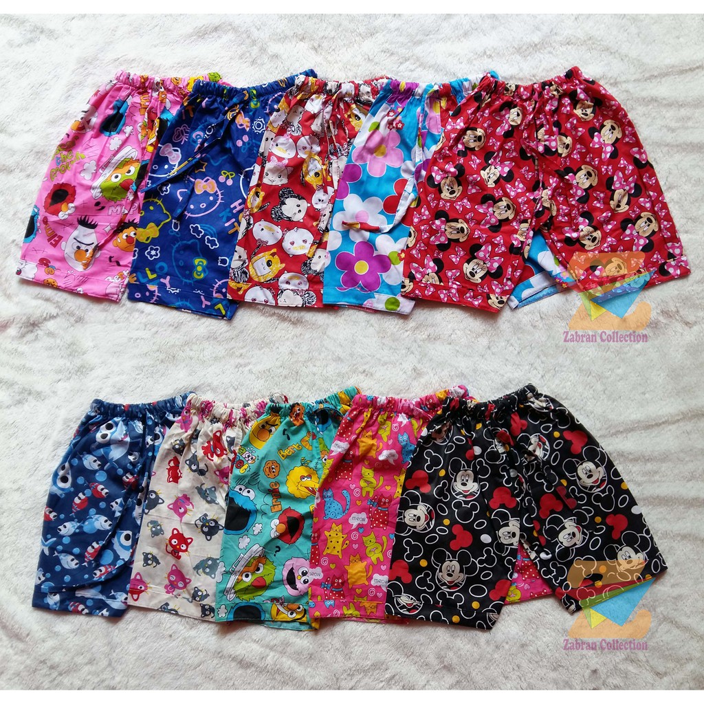 ISI 6 Celana Pendek Anak /Celana Catra Stick Balik 1 Sampai 5 Tahun/COD