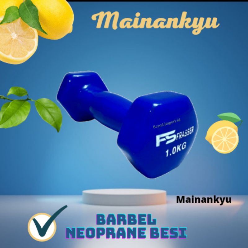 (MAINANKYU) Dumbel fitness dan gym neoprene besi frasser 1 kg