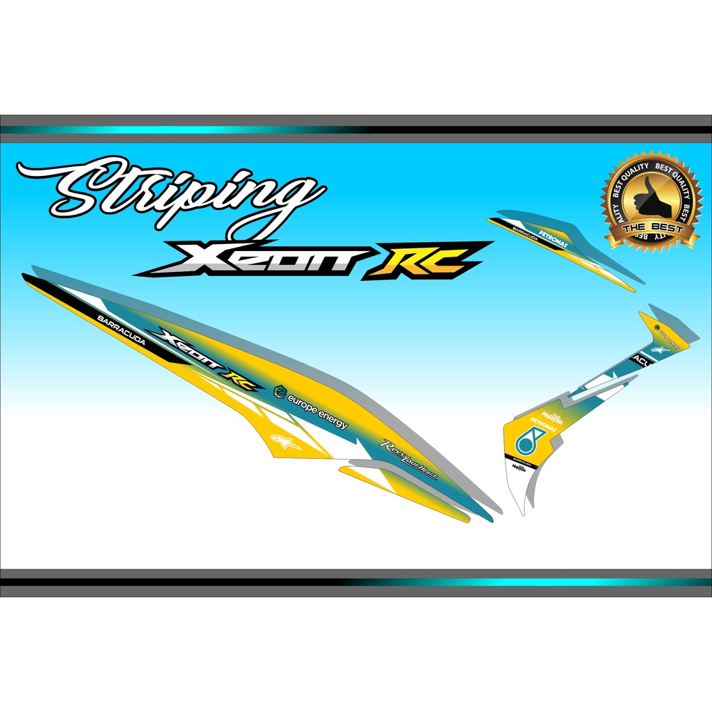 STRIPING MOTOR XEON RC VARIASI PETRONAS , STIKER STRIPING VARIASI XEON