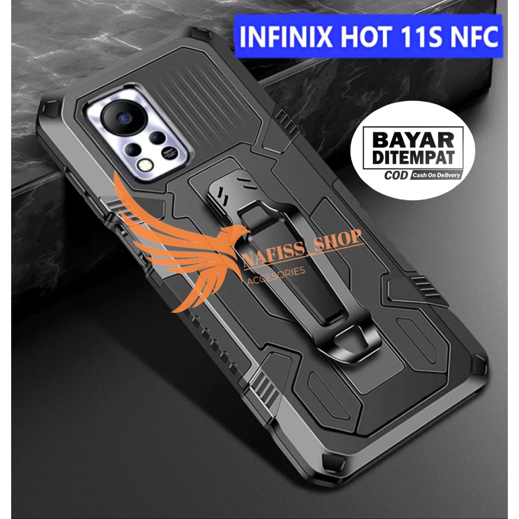 Case Robot Case Standing For Infinix Hot 11S NFC Hard Case Belt Clip Robot Transformer