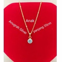 (COD)Kalung anak Jedar+liontin desy perak asli 925 warna Rose gold kilau/Silver lapisan emas kuning.