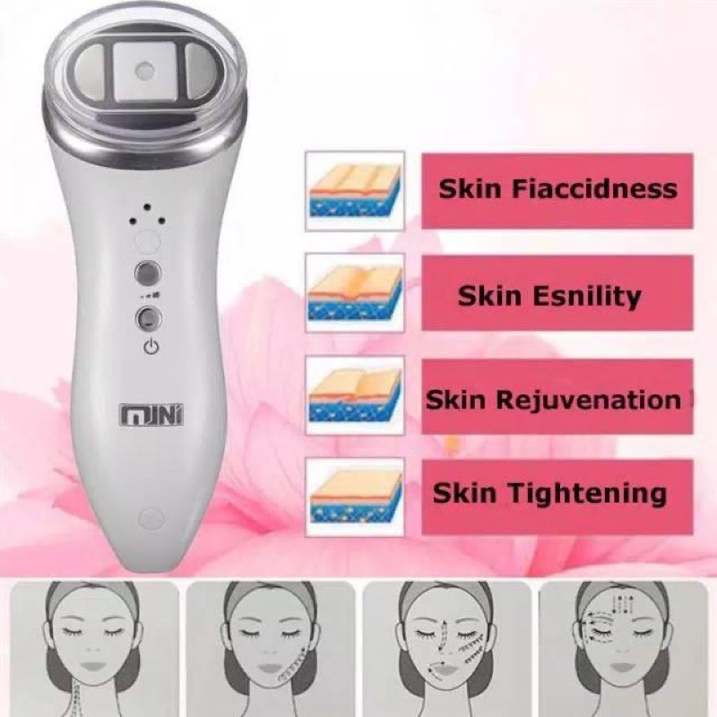 ALAT TERAPI ULTRASONIC MINI HIFU pengencang penghalus kulit wajah penghapus kerutan pengangkat pipi kelopak mata