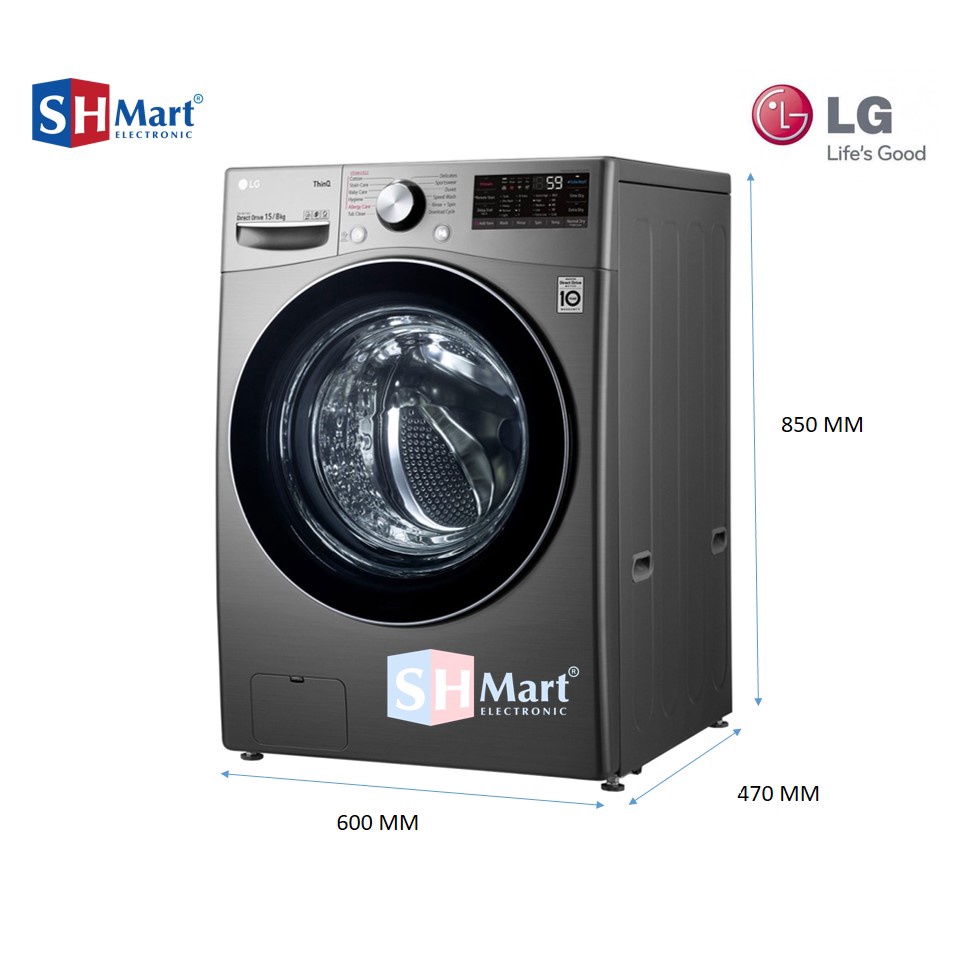 LG MESIN CUCI FRONT LOADING 15 KG DRYER F2515RTGV 2515RTGV ( MEDAN )