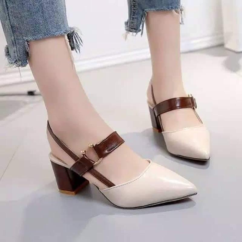 Sepatu Hak Tahu Heels Sepatu Haihil Kerja Kantor Kekinian Wanita Pesta Kondangan Emory Mules Terbaru