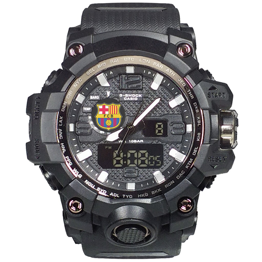 (Istimewa Bossque) Jam BARCELONA Double Time Full Black (Exclusive)