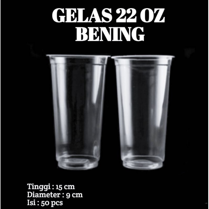 GELAS CUP 22OZ 22 OZ TEBAL Slop 50 pcs 8Gr