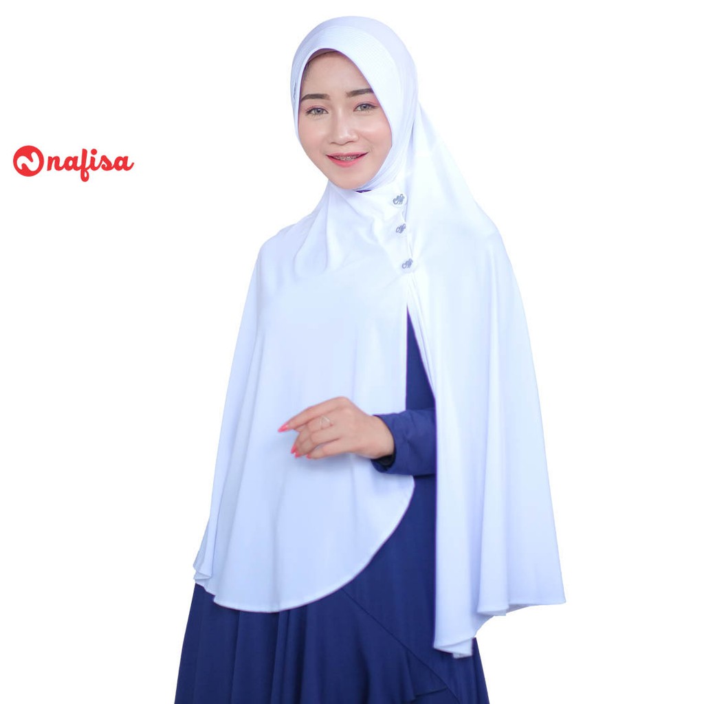 Nafisa Savadhani - Jilbab Instan Bergo Syar'i-PUTIH
