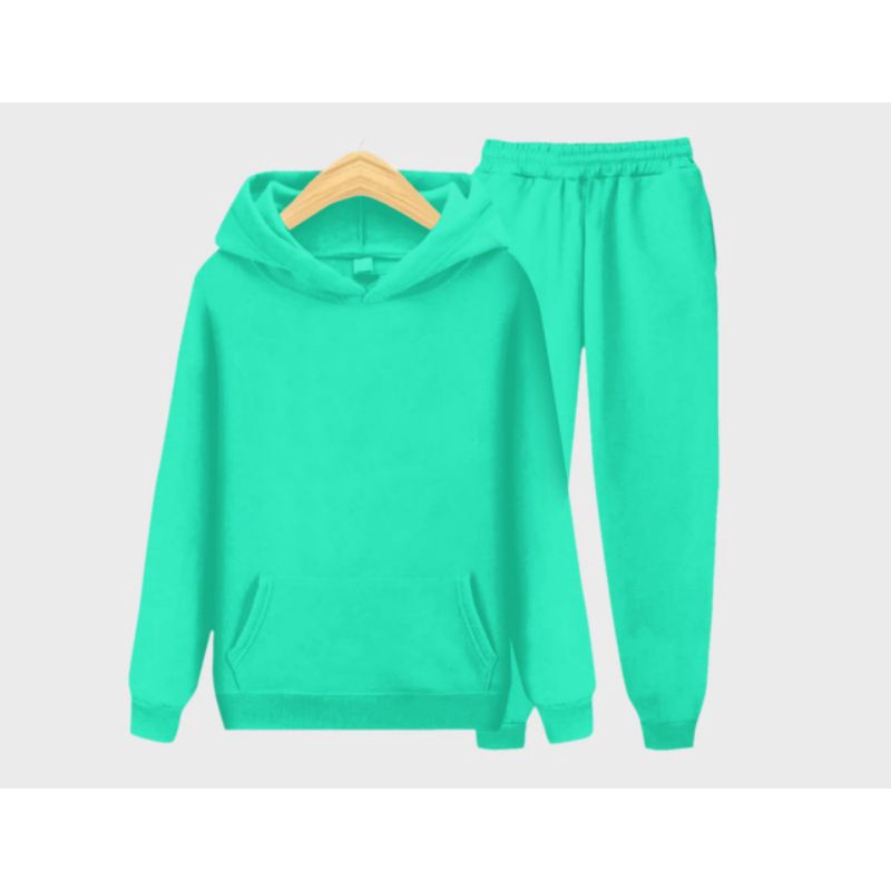 grosir setelan hoodie polos celana panjang dari umur 3-17 tahun/bisa COD