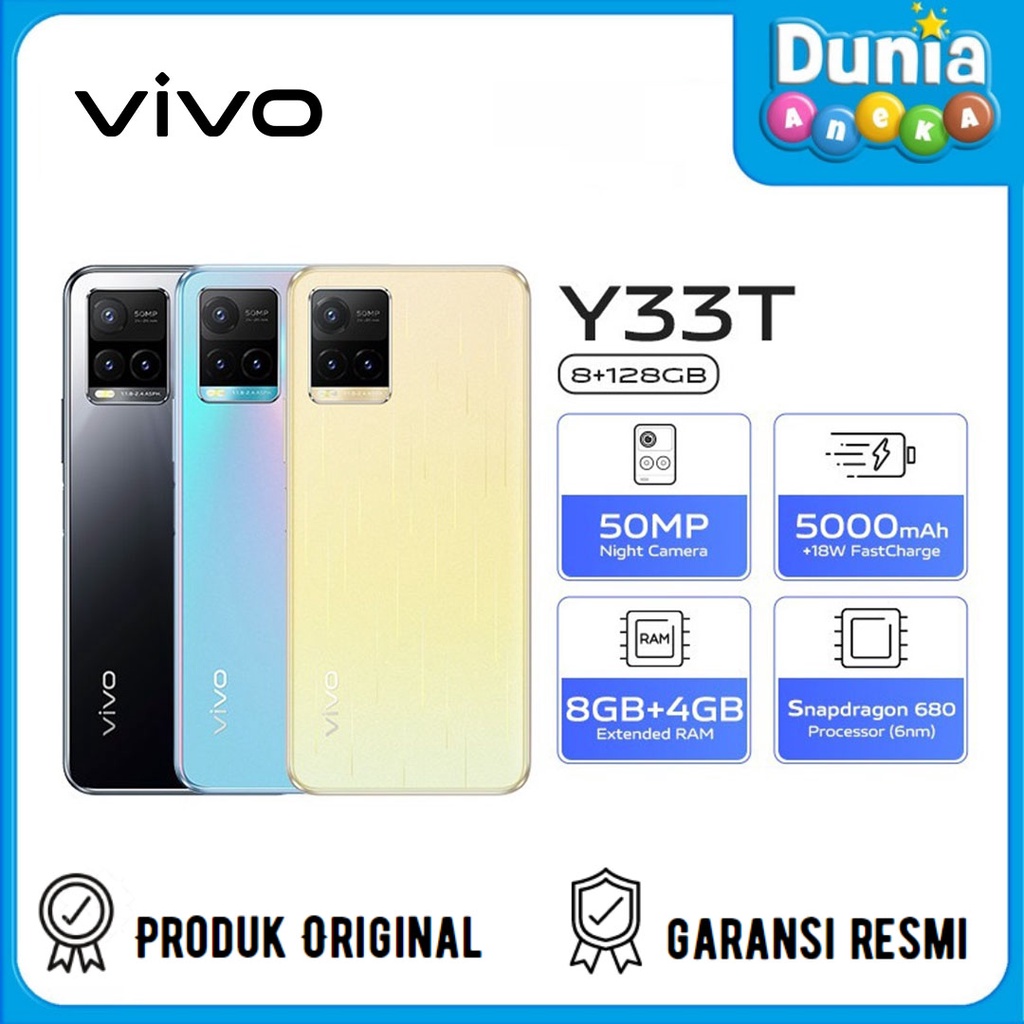 VIVO Y33T 8/128GB SMARTPHONE - GARANSI RESMI VIVO