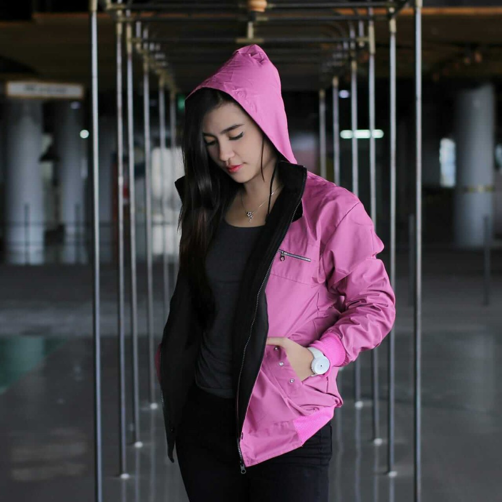 JAKET MOTOR WANITA PINK ANTI ANGIN ANTI AIR ORI