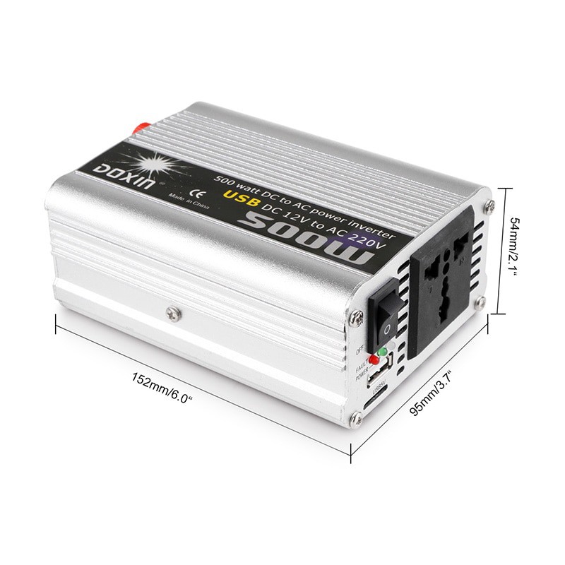 Car Power Inverter DC 12V to AC 220V 500W Power Inventer DC ke AC 12 volt ke 220 volt